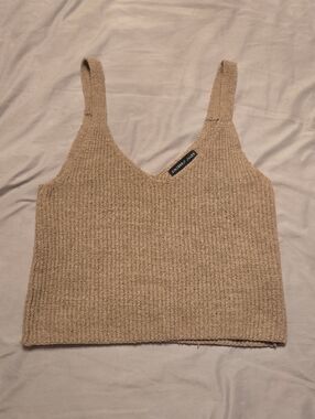 Sincerely Jules Beige Ribbed V-Neck Knit Camisole